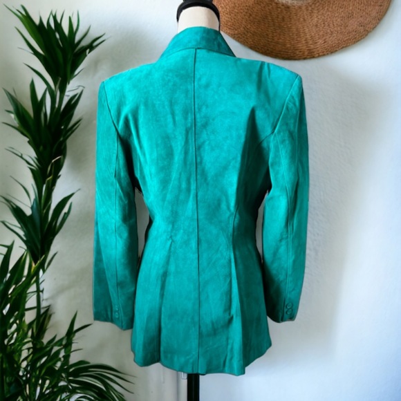 Bagatelle Green Genuine Suede Blazer Size 6 - Picture 3 of 9